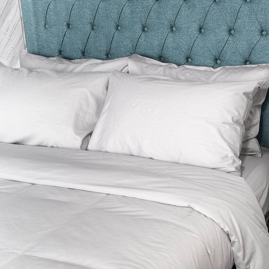Washed Sateen Sheet Set | Light Grey | Skylark+Owl Linen Co.