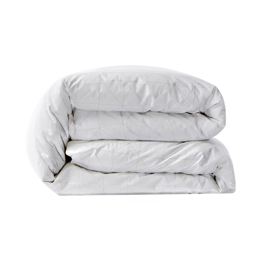 Essential Percale Duvet Cover - Natural Geometrics