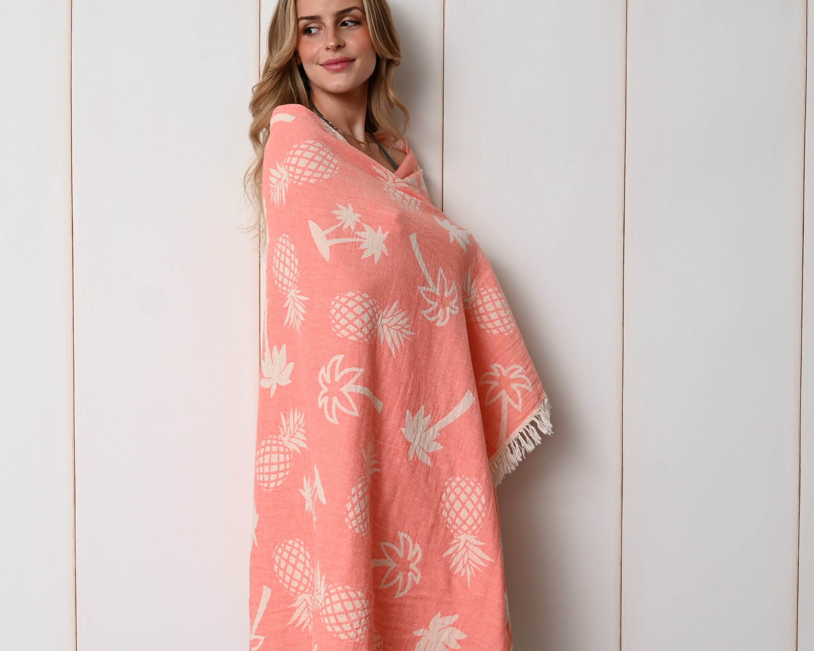 Peshtemal Turkish Cotton Towel Pineapple Palm Trees
