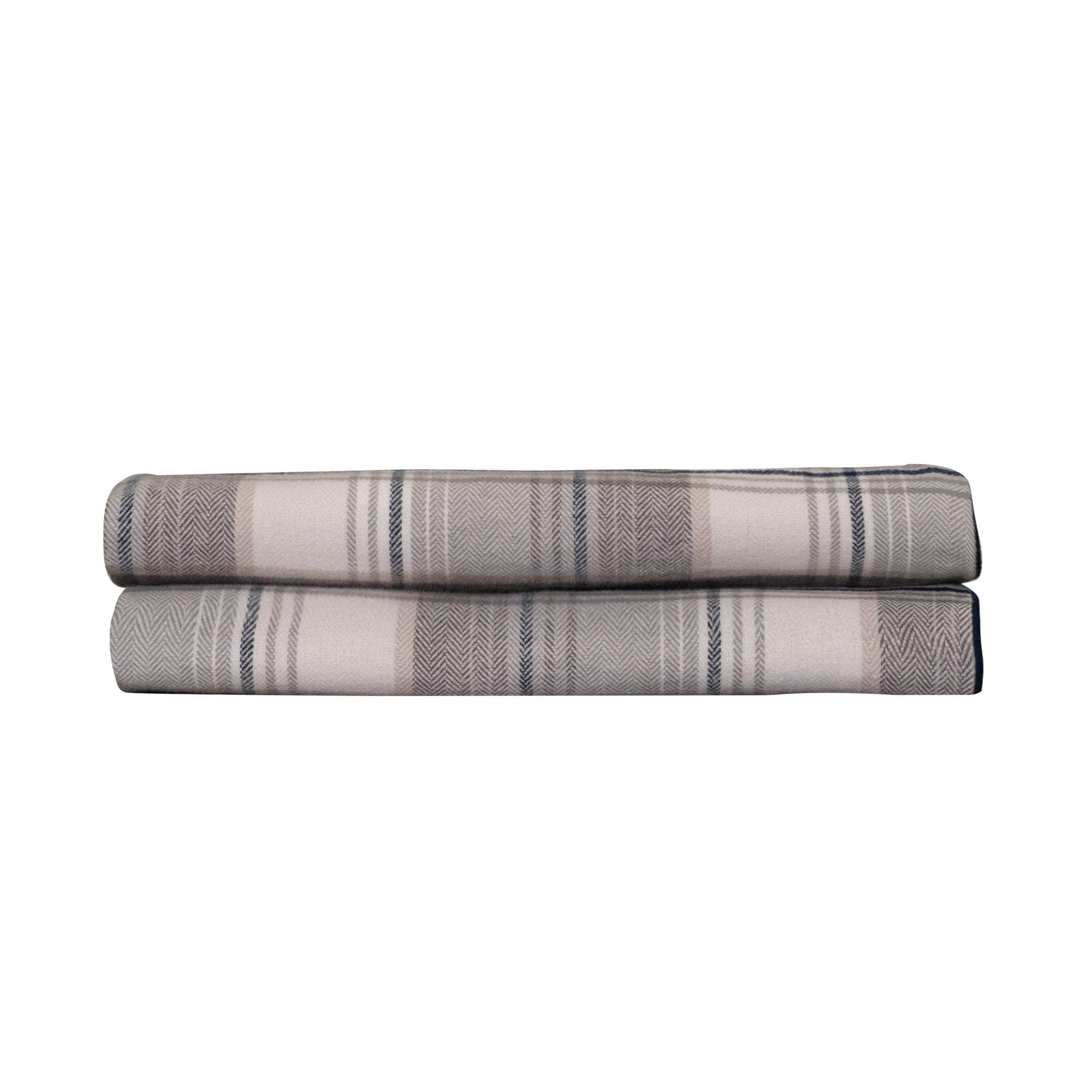 Stacked plaid organic flannel pillowcases