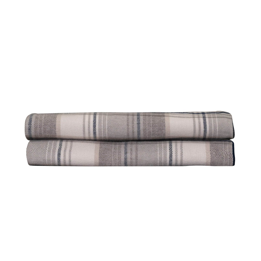 Stacked plaid organic flannel pillowcases