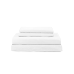 Washed Sateen Sheet Set White Canada | Skylark+Owl Linen Co.